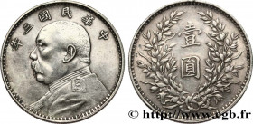 CHINA
Type : 1 Yuan Président Yuan Shikai an 3 
Date : 1914 
Metal : silver 
Millesimal fineness : 890  ‰
Diameter : 39  mm
Orientation dies : 12  h.
...