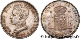 SPAIN
Type : 2 Pesetas Alphonse XIII 
Date : 1905 
Mint name / Town : Madrid 
Quantity minted : 3588630 
Metal : silver 
Millesimal fineness : 835  ‰
...
