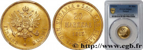 FINLAND - GRAND-DUCHY - NICHOLAS II
Type : 20 markaa 
Date : 1913 
Mint name / Town : Helsinki 
Quantity minted : 214000 
Metal : gold 
Millesimal fin...