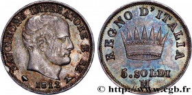 ITALY - KINGDOM OF ITALY - NAPOLEON I
Type : 5 Soldi 
Date : 1812 
Mint name / Town : Milan 
Quantity minted : 1719019 
Metal : silver 
Millesimal fin...