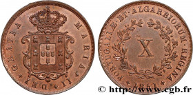 PORTUGAL - MARIA II 
Type : 10 Réis  
Date : 1851 
Quantity minted : 1235899 
Metal : copper 
Diameter : 32  mm
Orientation dies : 12  h.
Weight : 12,...