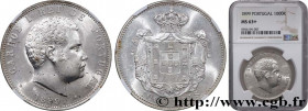 PORTUGAL
Type : 1000 Reis Charles Ier 
Date : 1899 
Quantity minted : 1500000 
Metal : silver 
Millesimal fineness : 917  ‰
Diameter : 37  mm
Orientat...