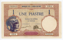 French Indochina 1 Piastre 1921 - 1926 (ND)
P# 48a; N# 220894; # 084 X.2312; XF