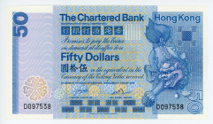 Hong Kong The Chartered Bank 50 Dollars 1982
P# 78c; N# 245465; #D097538; UNC