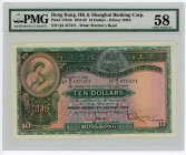 Hong Kong & Shanghai Banknig Corporation 10 Dollars 1958 PMG 58
P# 179Ab; N# 202053