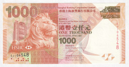 Hong Kong & Shanghai Banknig Corporation 1000 Dollars 2013
P# 216c; N# 231368; # EJ104548; UNC