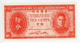 Hong Kong 10 Cents 1945 (ND)
P# 323; N# 205419; UNC