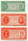 Hong Kong 5 - 10 - 10 Cents 1945 - 1965 (ND)
N# 205415; N# 205419; N# 205414; AUNC-UNC