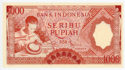 Indonesia 1000 Rupiah 1958
P# 61; N# 224279; # EFN14975; UNC