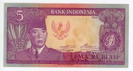 Indonesia 5 Rupiah 1960 (1964)
P# 82b; N# 204989; #PEK010597; Watermark: Water buffalo; aUNC