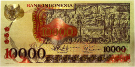 Indonesia 10000 Rupiah 1975
# 999999; Colored Gold Foil Plated Banknote / Borobudur Bali Mask