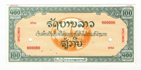 Lao 100 Kip 1948 Specimen
P# NL; Very rare; UNC