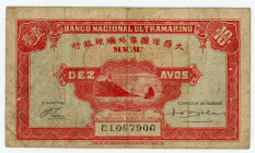 Macao 10 Avos 1946
P# 36; N# 278121; # C1087906; VF with Pinholes