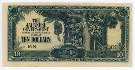 Malaya 10 Dollars 1942 - 1944 (ND) Japanese Government
P# M7b; N# 203104; # MN; "Banana Money"; AUNC