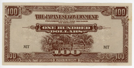 Malaya 100 Dollars 1942 - 1944 (ND) Japanese Government
P# M8; N# 209842; # MT; "Banana Money"; AUNC