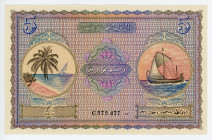 Maldives 5 Rufiyaa 1960
P# 4b; N# 202190; #C575477; UNC