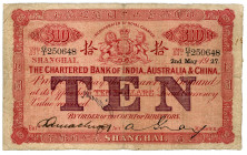China Chartered Bank of India, Australia and China 10 Dollars 1927
P# S185A; F