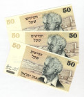 Israel 3 x 50 Lira 1978 (5738)
P# 46a; N# 204358; UNC