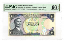 Jordan 10 Dinars 1975 - 1992 (ND) PMG 66 EPQ
P# 20d; N# 221901; UNC