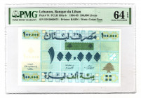 Lebanon 100000 Livres 1994 - 1995 PMG 64 EPQ
P# 74; N# 250515; UNC