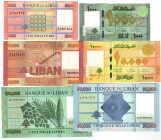 Lebanon Lot of 6 Banknotes Livres 2014 - 2020
P# 90-95; UNC