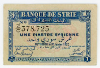 Syria 1 Piastre 1920
P# 6; N# 202263; # 378725; F+