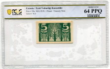 Estonia 5 Penni 1919 (ND) PCGS 64 PPQ
P# 39a; N# 288111; UNC