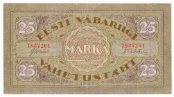 Estonia 25 Marka 1922
P# 54a; # 1837201; XF-
