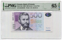 Estonia 500 Krooni 2000 PMG 65 EPQ Slab Error
P# 83a; N# 277809; # BG858488; UNC