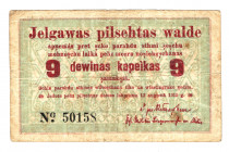 Latvia Mitau 9 Kopeks 1915
P# NL; 50158; VF+