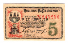 Russia - Poland Czestochowy 5 Kopeks 1916
245256; UNC