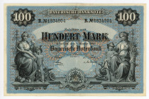 Germany - Empire Bavaria Bayerische Notenbank 100 Mark 1900 Notgeld
P# S922; N# 209301; # B 1834804; AUNC-
