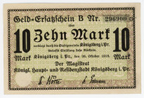 Germany - Empire East Prussia, Königsberg 10 Mark 1918 Notgeld
Karpinski# 23.50A; # 296900; AUNC