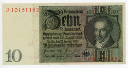 Germany - Weimar Republic 10 Reichsmark 1929
P# 180a; N# 202882; # J 10151182; AUNC