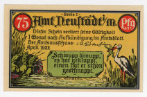 Germany - Weimar Republic Mecklenburg-Schwerin, Neustadt 75 Pfennig 1922 Notgeld
Mehl/Grabowski 961.1; Serie I; UNC