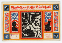 Germany - Weimar Republic Westphalia, Bielefeld 500 Mark 1922 Notgeld
Keller 380.13с В4; DeNG 1/2# 103.17a-2/3, Gra# 9Art-55a; N# 274388; Silk; UNC