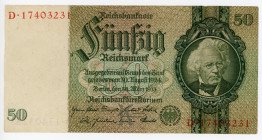 Germany - Third Reich 50 Reichsmark 1933
P# 182a; N# 203641; # D 17403231; AUNC