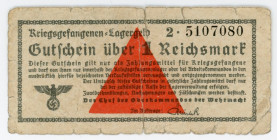 Germany - Third Reich Lagergeld 1 Riechsmark 1939 - 1944 (ND)
Ros. 511; # 2 5107080; VF-