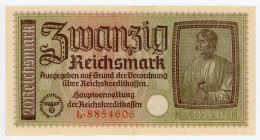 Germany - Third Reich 20 Reichsmark 1940 - 1945 (ND) German Occupied Territories - WW II
P# R139; # L 8854606; AUNC