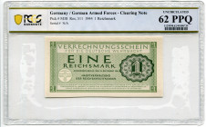 Germany - Third Reich Deutsche Wehrmacht 1 Reichsmark 1944 PCGS 62 PPQ
P# M38; N# 208983; UNC