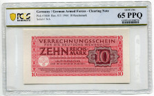 Germany - Third Reich Deutsche Wehrmacht 10 Reichsmark 1944 PCGS 65 PPQ
P# M40; N# 208990; UNC