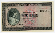 Czechoslovakia 1000 Korun 1945 Specimen
P# 65s; N# 227066; #BL191851; UNC