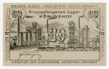 Austria Königshof 20 Heller 1916 Lagergeld
Campbell 1546; Richter 27e; # 202019; POW - Königshof; AUNC