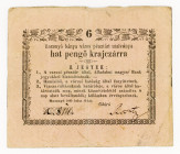 Hungary Rozsnyó 6 Pengo 1849 Error Note
# 814; Typ Error - "Vizsza"; VF-
