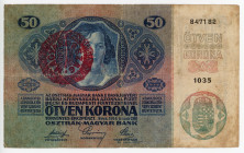Hungary 50 Korona 1920 (1914)
P# 25; N# 216614; # 847182 1035; VF