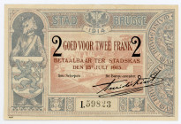 Belgium Brugge 2 Francs 1914
# I.59823; AUNC