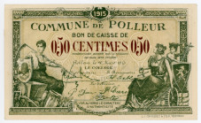 Belgium Polleur 50 Centimes 1915 Emergency Issue
# 010062; VF