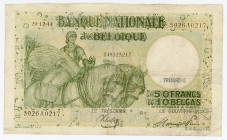 Belgium 50 Francs / 10 Belgas 1944
P# 106; N# 208155; # 5926A0217; VF