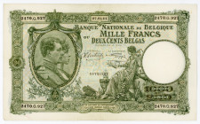 Belgium 1000 Francs / 200 Belgas 1944
P# 110; N# 242017; # 61731927; XF