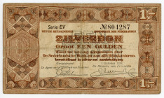 Netherlands 1 Gulden 1938 Silver Voucher
P# 61; N# 203050; # EV 804287; VF